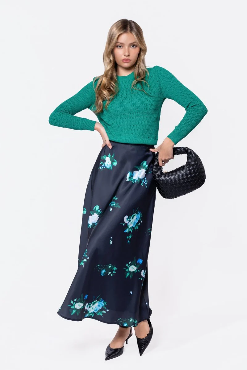 Lisa Skirt (Dark Green Flower)
