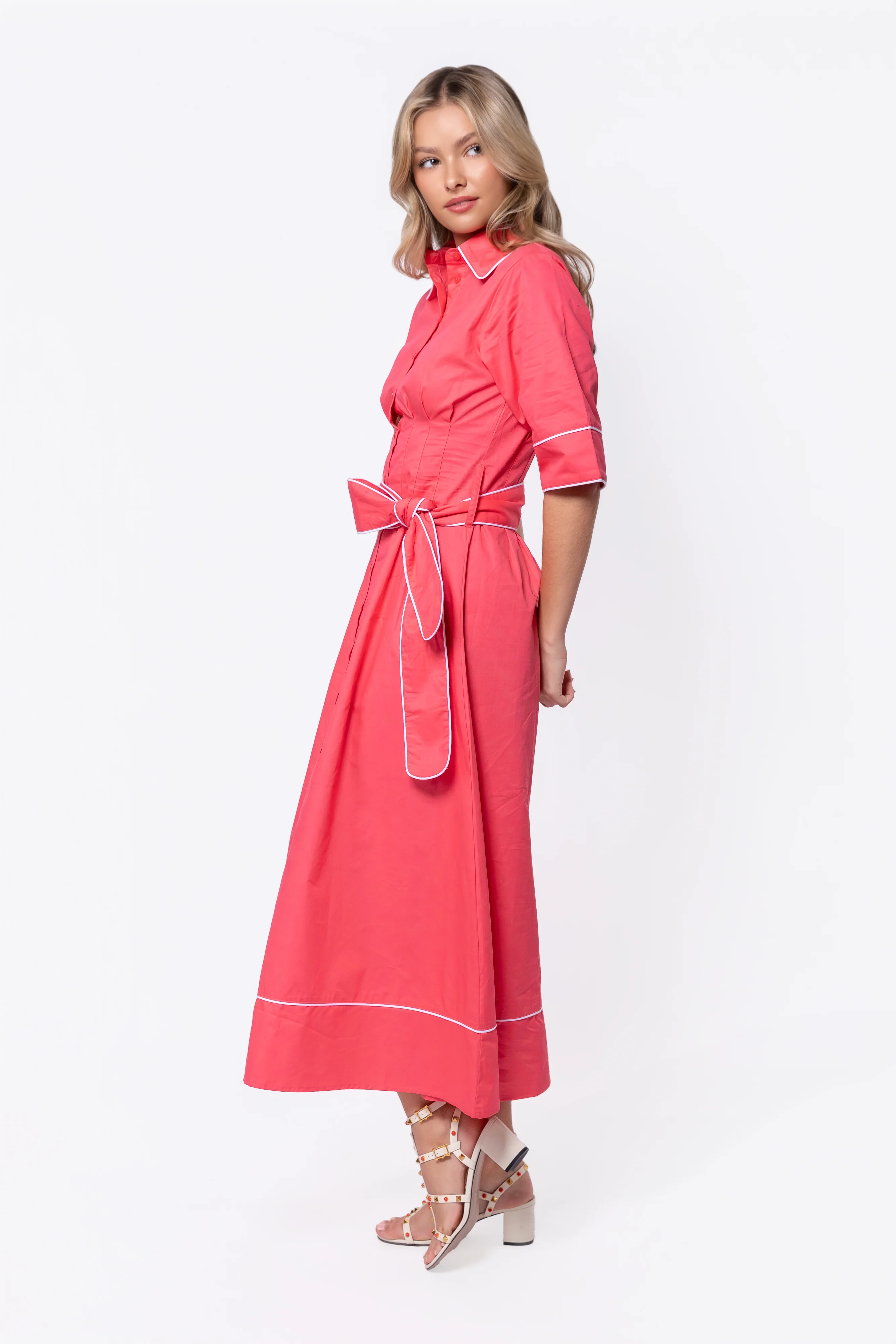 Logan Dress (Coral Pink) - Image 3