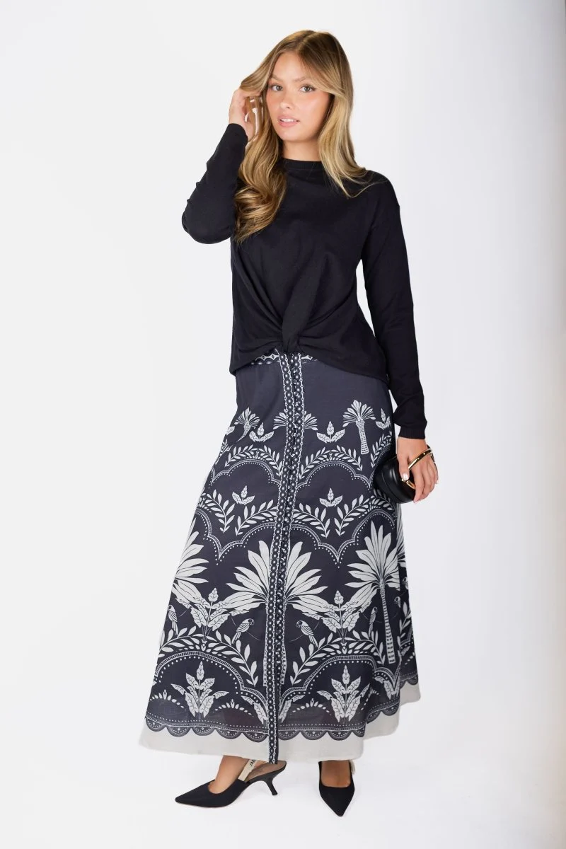 Lottie Skirt (Beige/Black) - Image 5