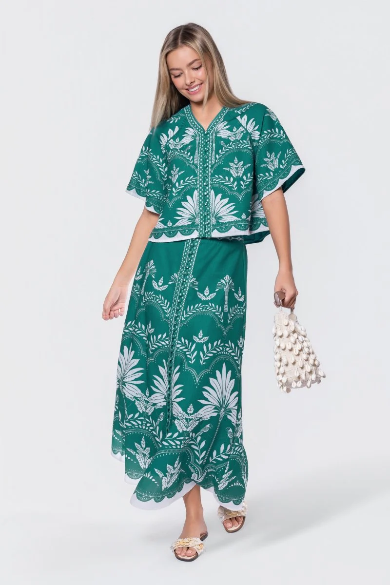 Lottie Skirt (Green White) - Image 6