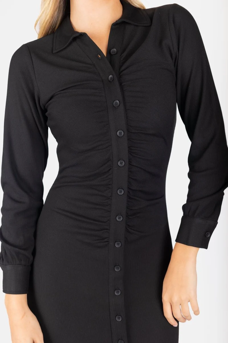 Mara Dress Long Sleeve (Black) - Image 5