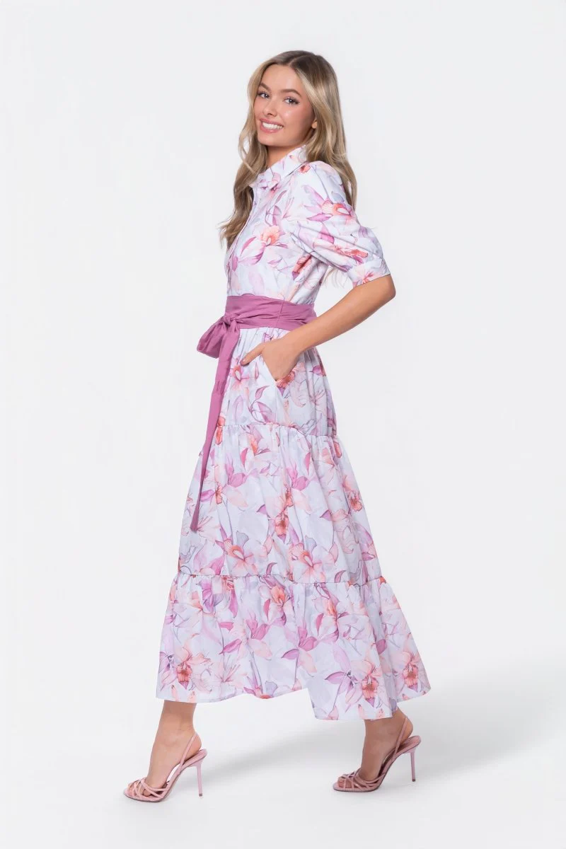Marie Dress (Purple/Peach) - Image 3