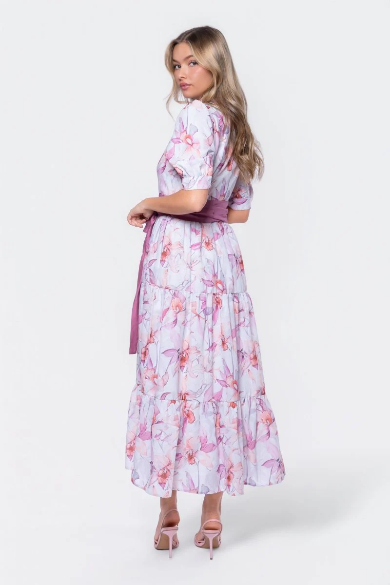 Marie Dress (Purple/Peach) - Image 4