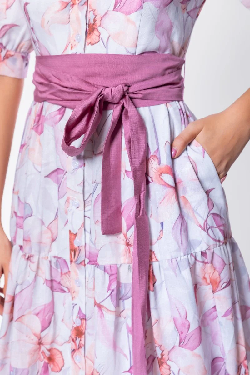 Marie Dress (Purple/Peach) - Image 5