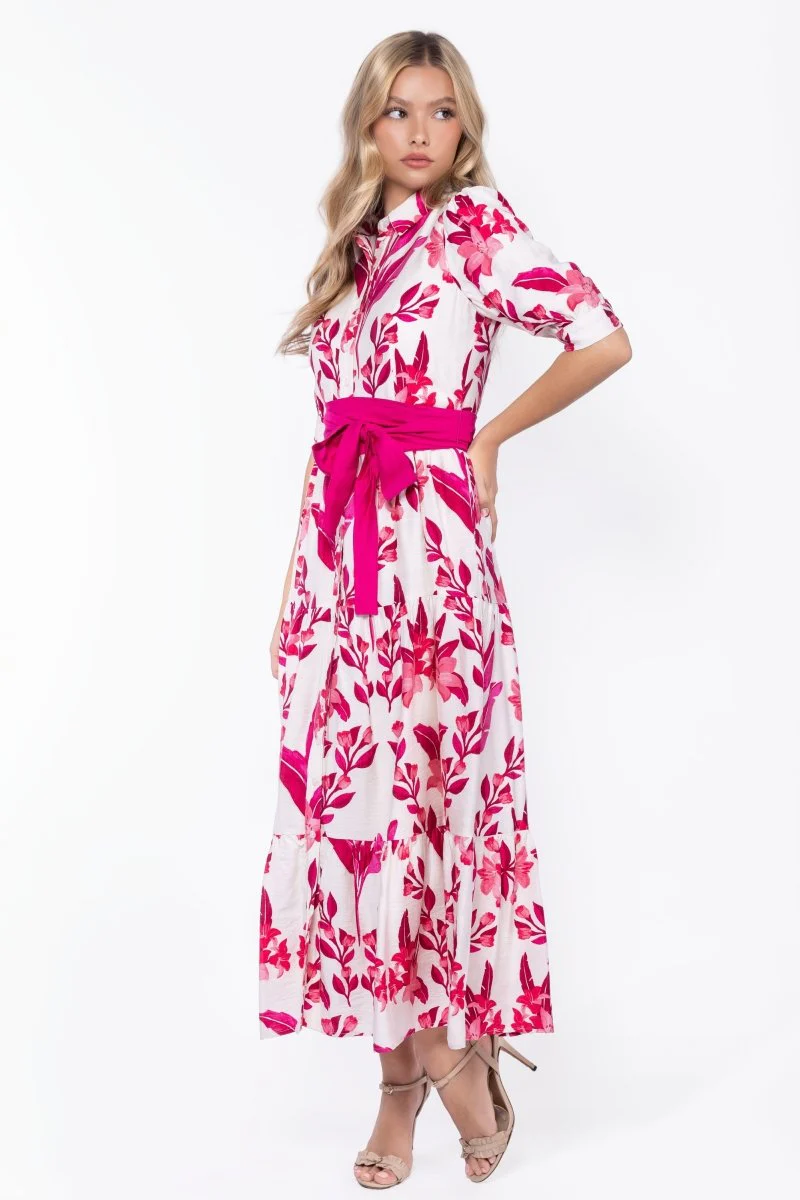 Marie Dress (White/Pink) - Image 2