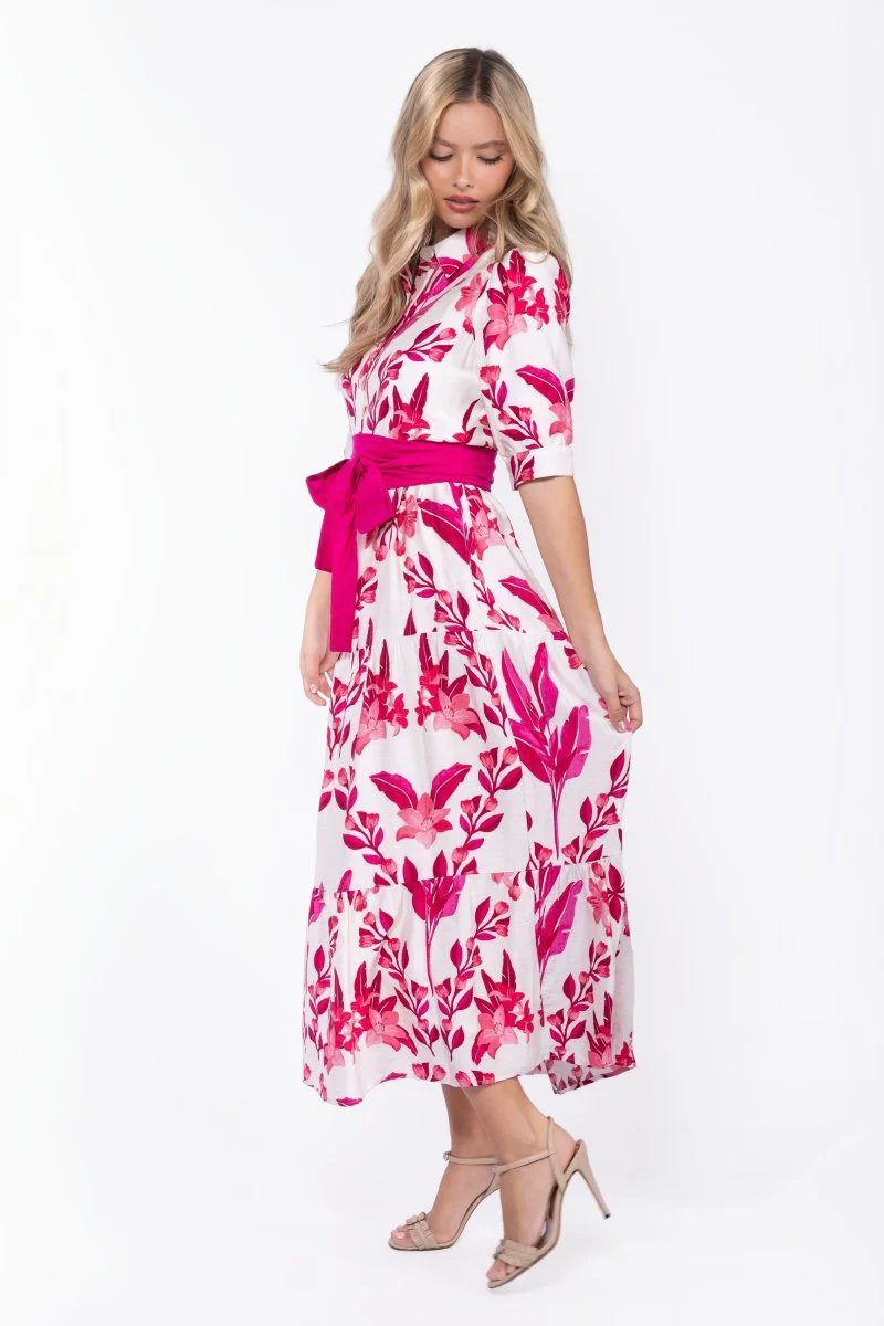 Marie Dress (White/Pink) - Image 3
