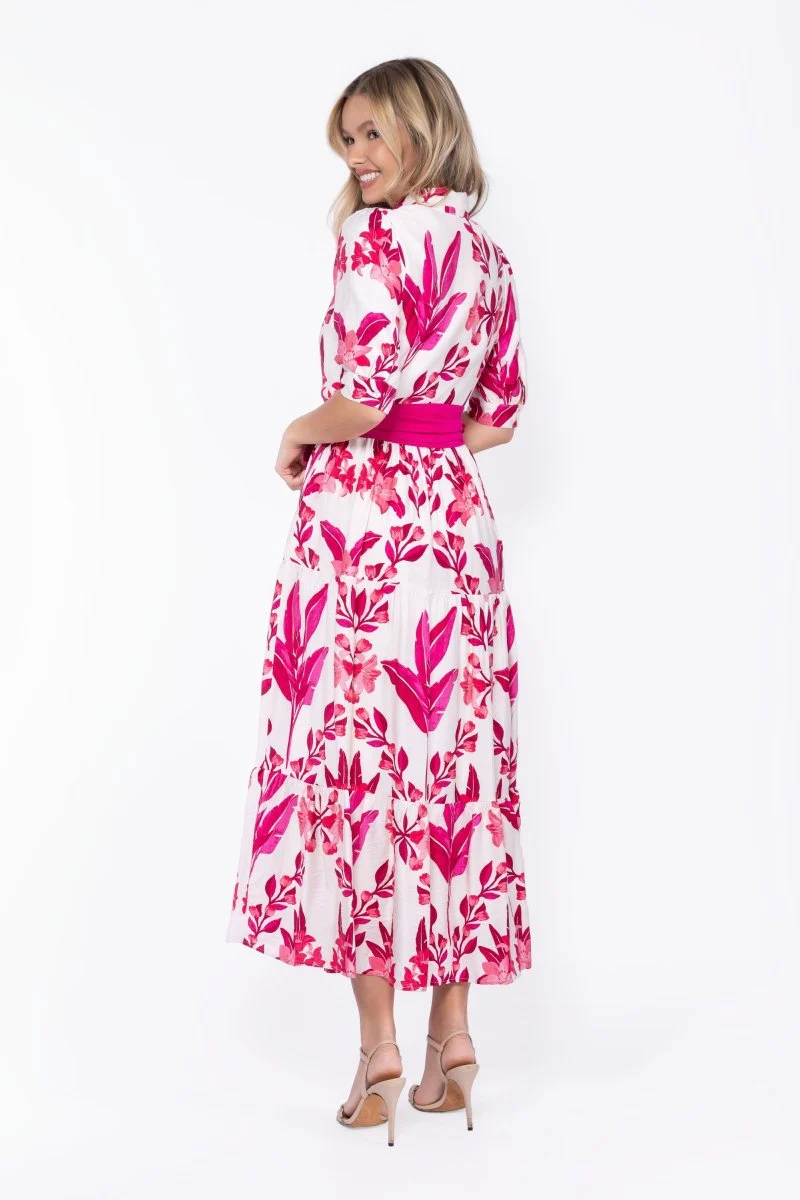 Marie Dress (White/Pink) - Image 4