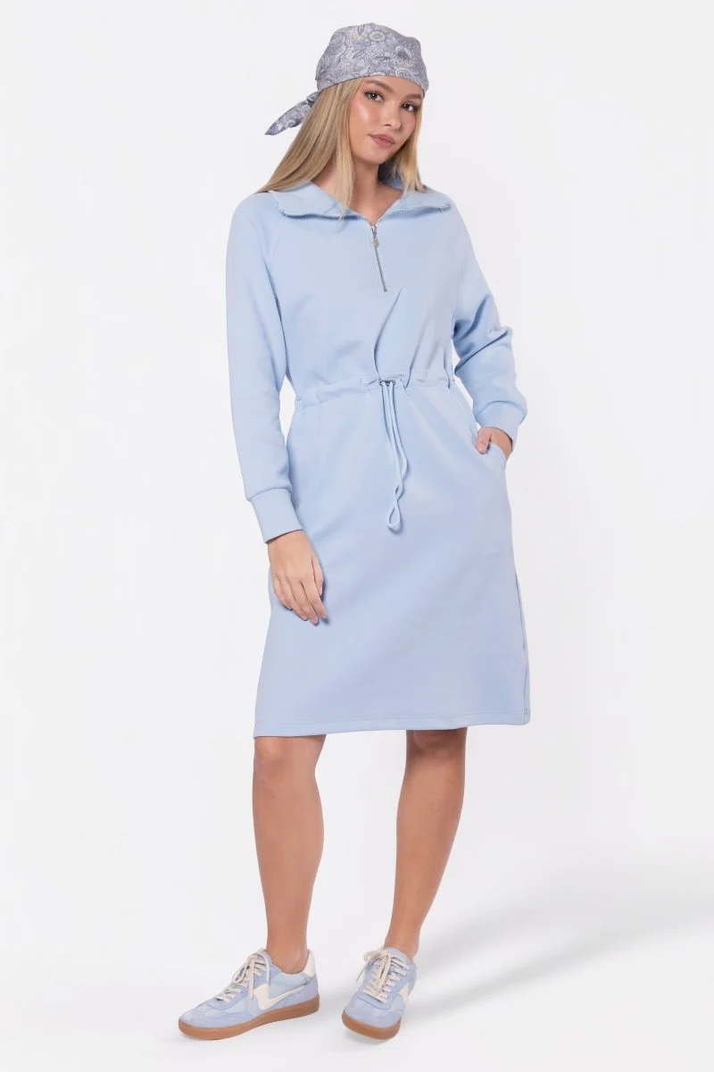 Mina Half Zip Dress 42" (Baby Blue)