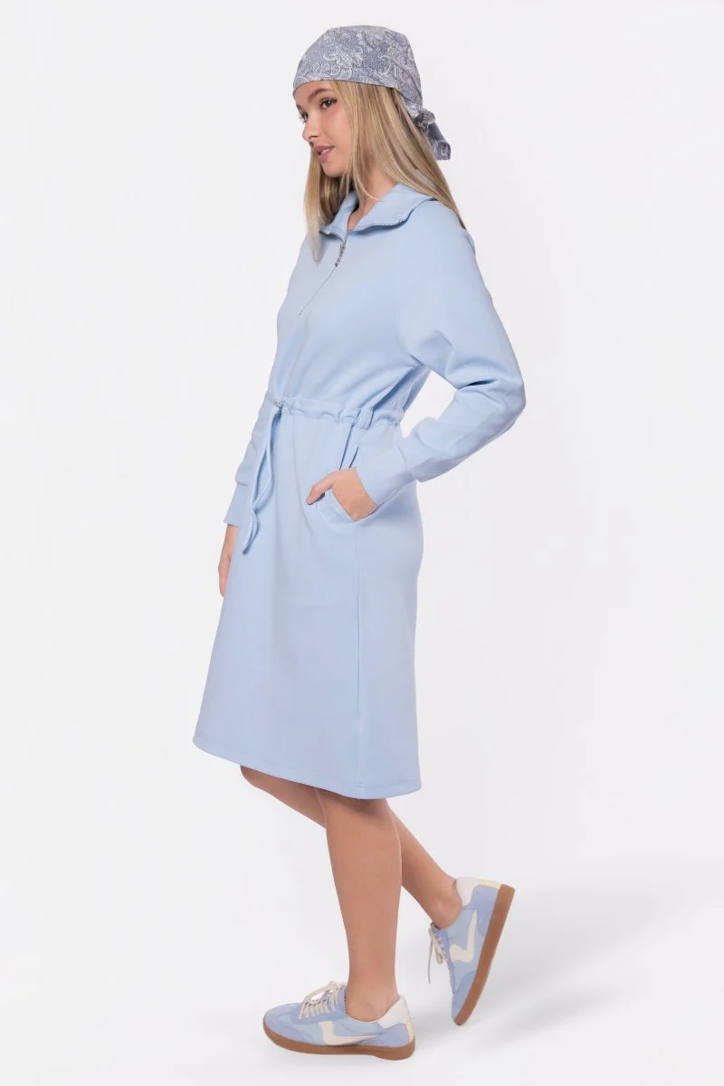 Mina Half Zip Dress 42" (Baby Blue) - Image 3