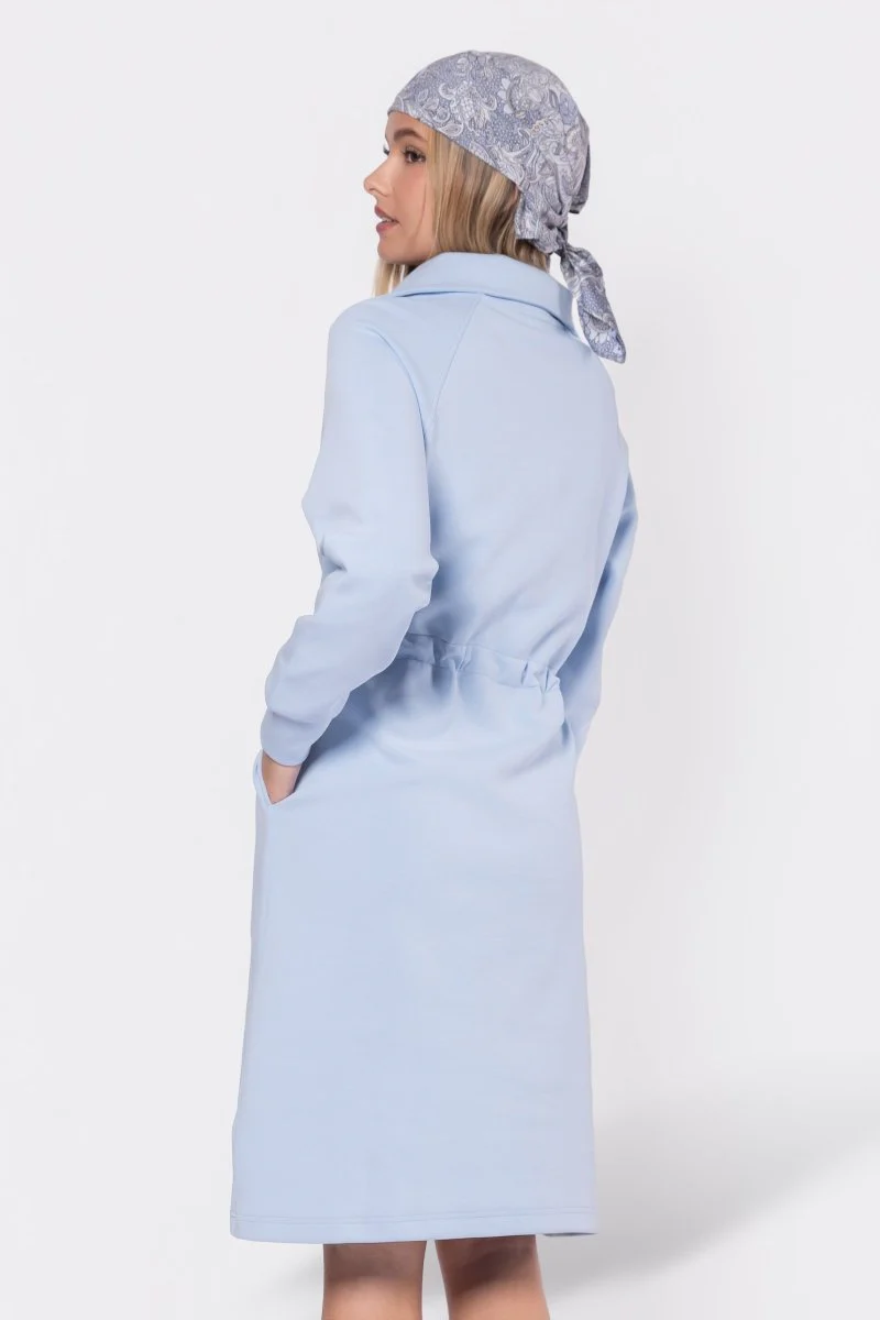 Mina Half Zip Dress 42" (Baby Blue) - Image 4