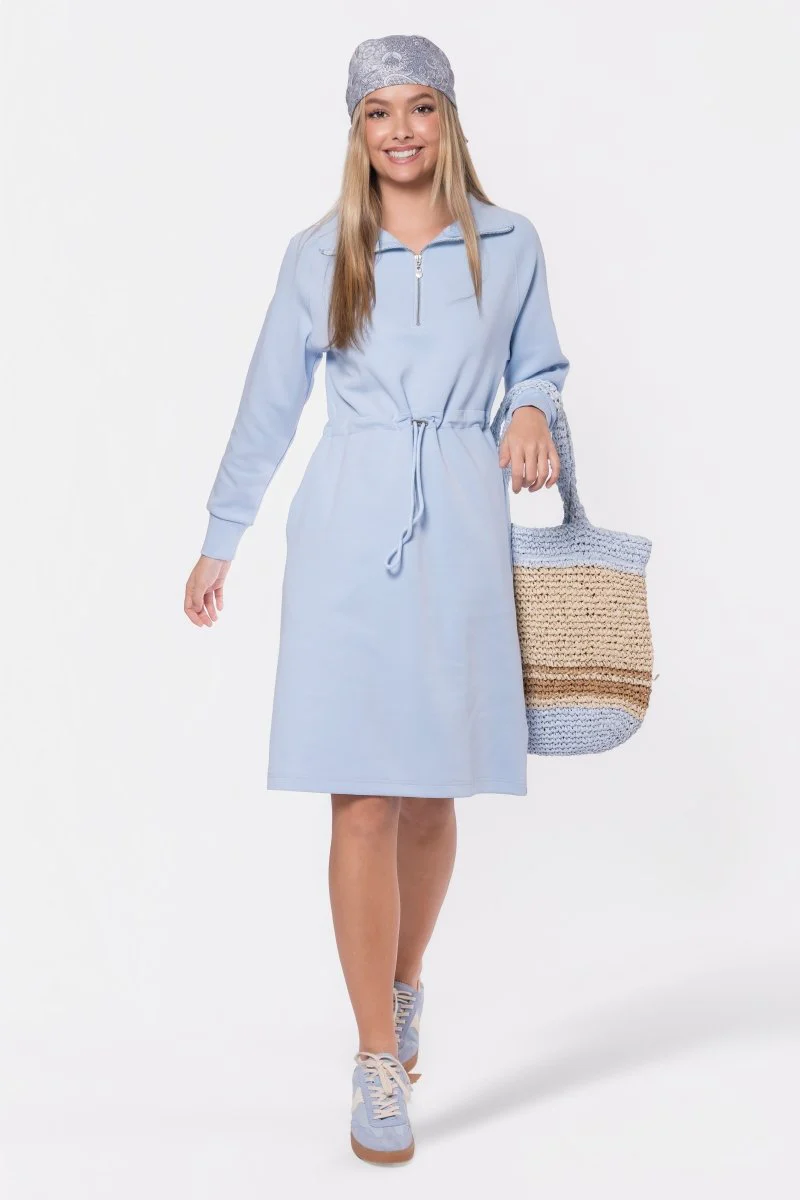 Mina Half Zip Dress 42" (Baby Blue) - Image 7