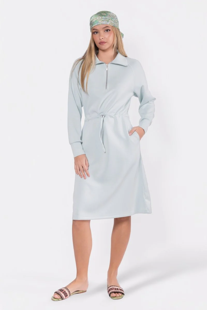 Mina Half Zip Dress 42" (Mint)