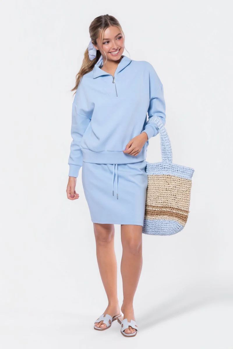 Mina Half Zip Top (Baby Blue) - Image 2