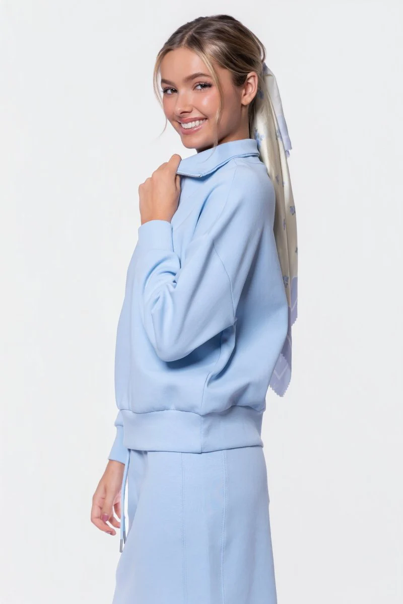 Mina Half Zip Top (Baby Blue) - Image 3