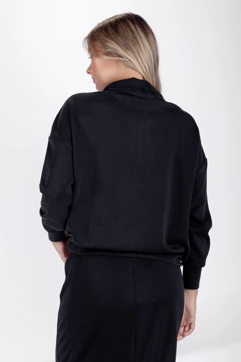 Mina Half Zip Top (Black) - Image 5
