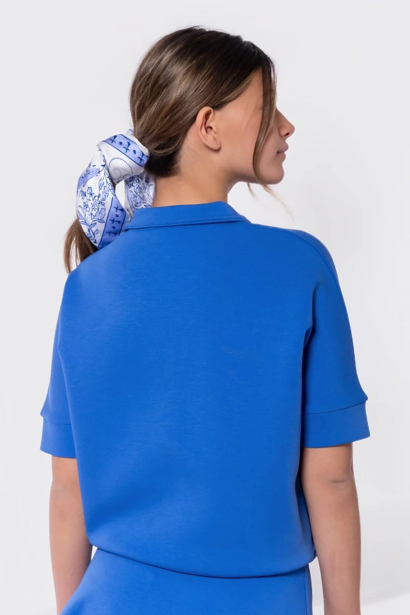 Mina Half Zip Top Short Sleeve (Marina Blue) - Image 5