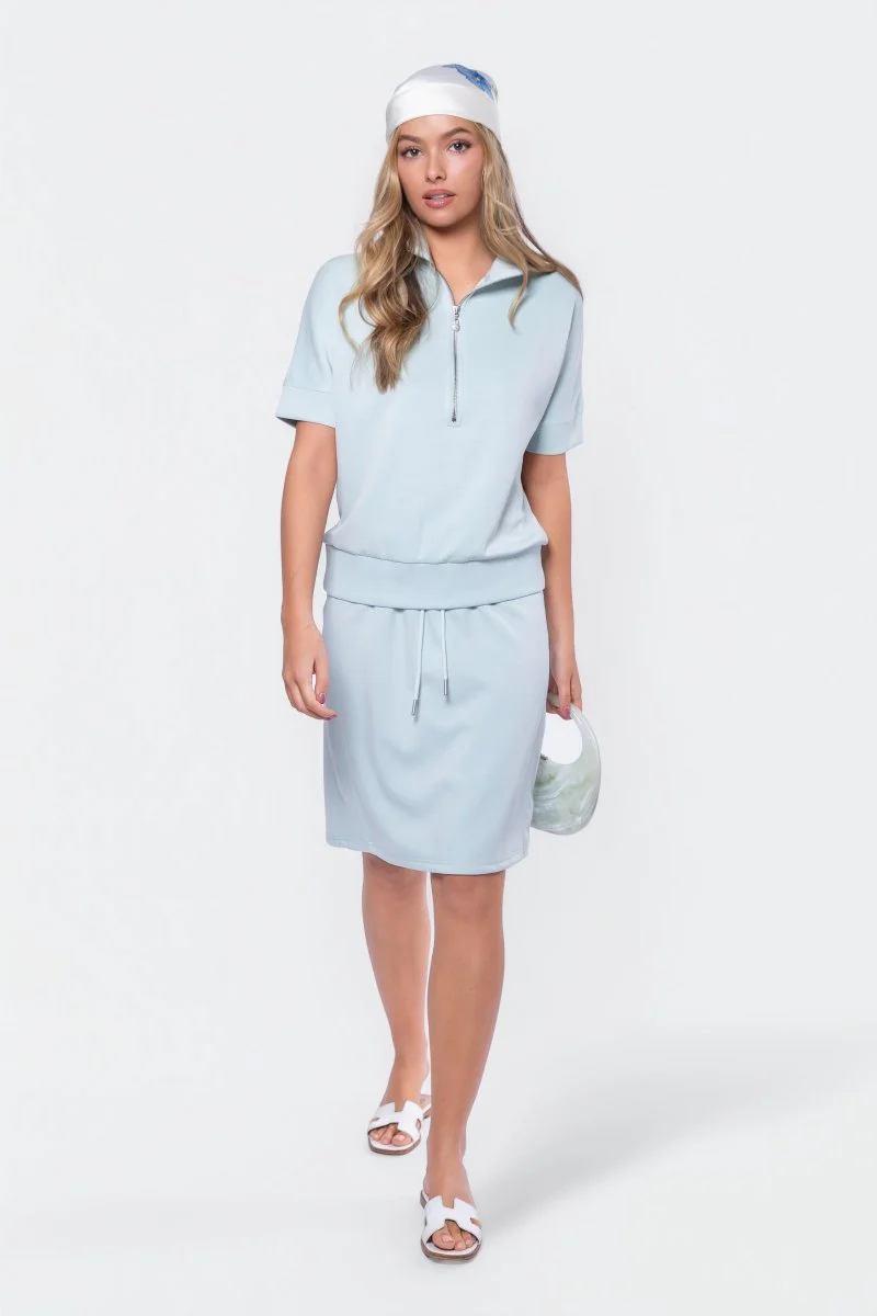 Mina Half Zip Top Short Sleeve (Mint) - Image 2