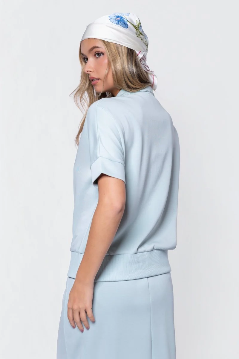 Mina Half Zip Top Short Sleeve (Mint) - Image 5