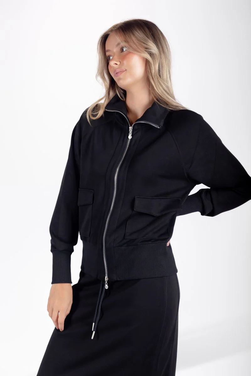 Mina Zip Up Jacket (Black) - Image 3