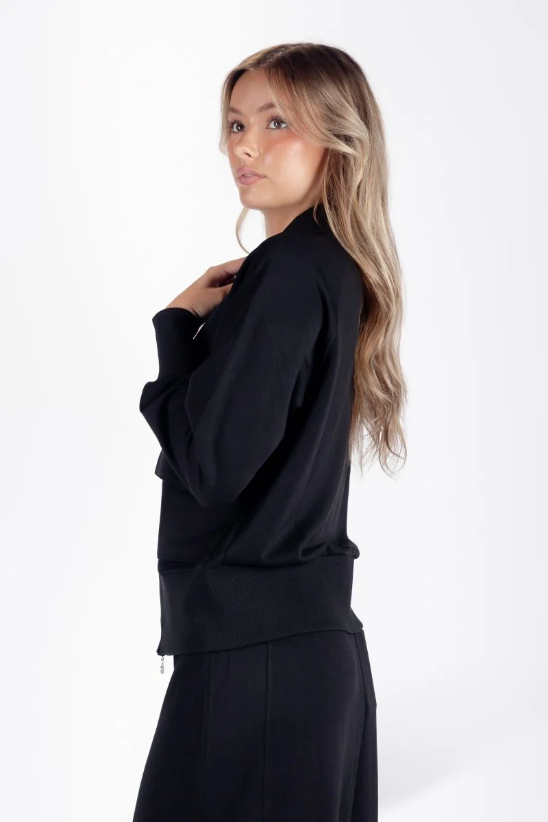Mina Zip Up Jacket (Black) - Image 4