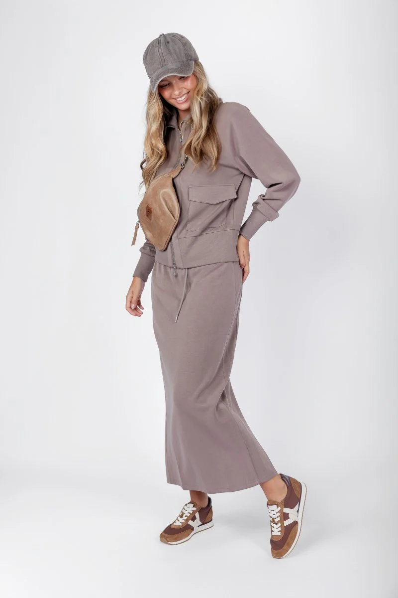 Mina Zip Up Jacket (Mocha) - Image 7