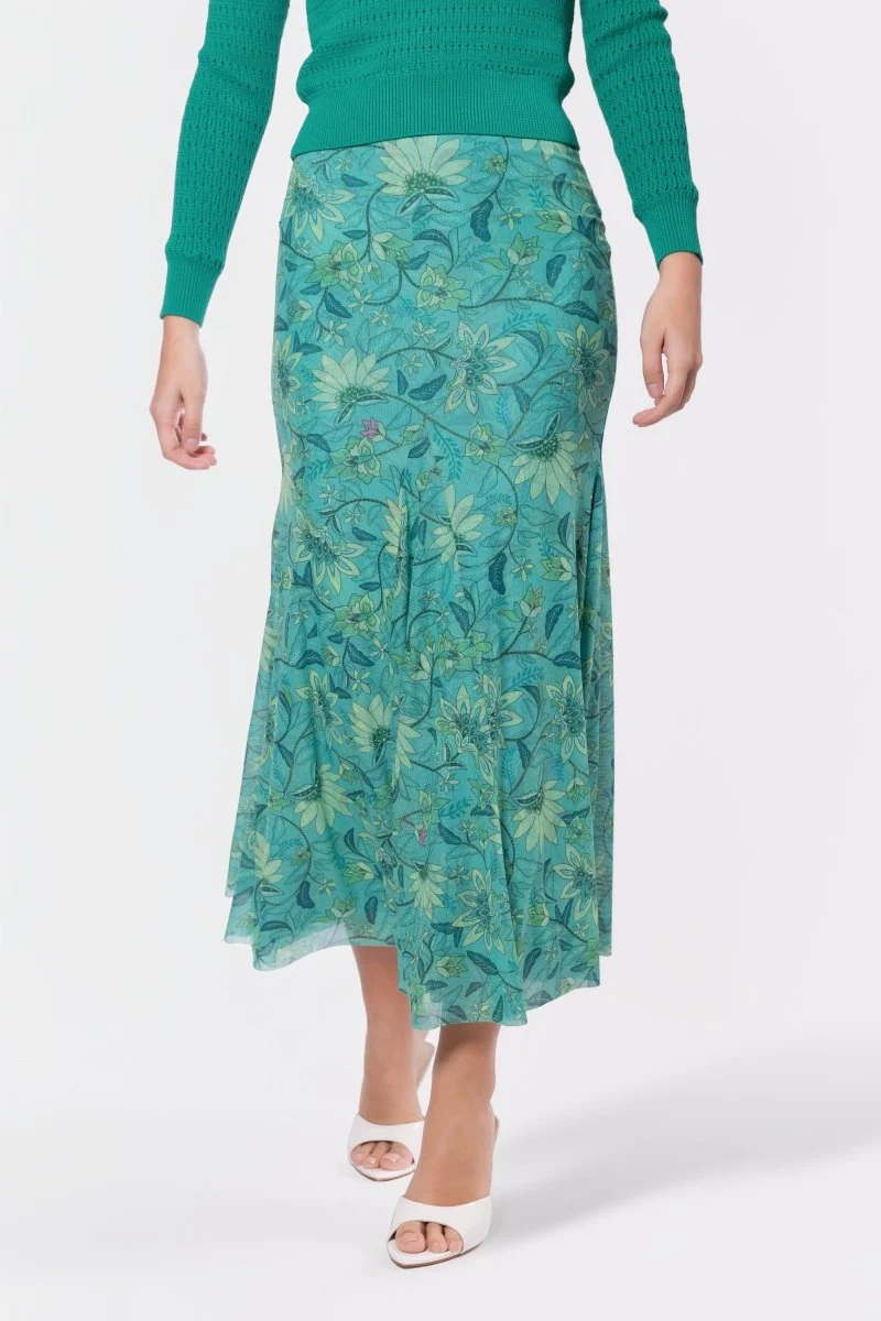 Natalia Skirt (Green Pattern) - Image 2