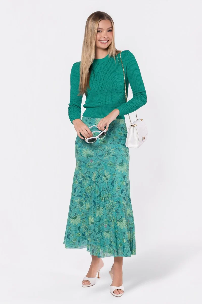 Natalia Skirt (Green Pattern) - Image 7