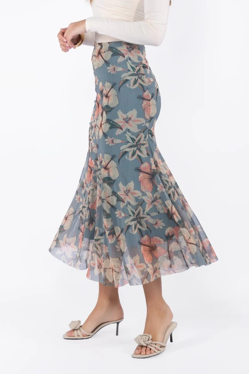 Natalia Skirt (Peach/Grey) - Image 4