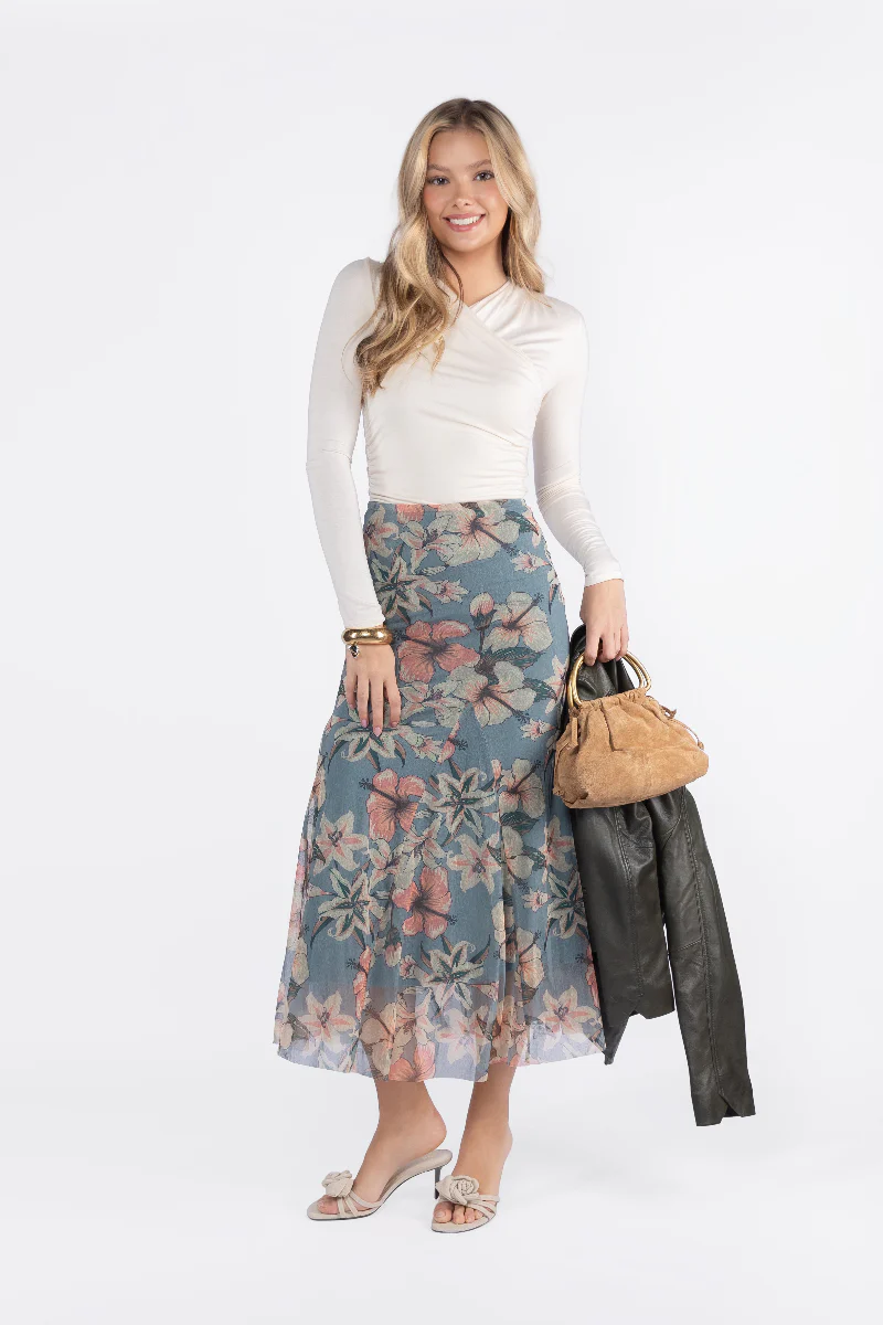 Natalia Skirt (Peach/Grey) - Image 7