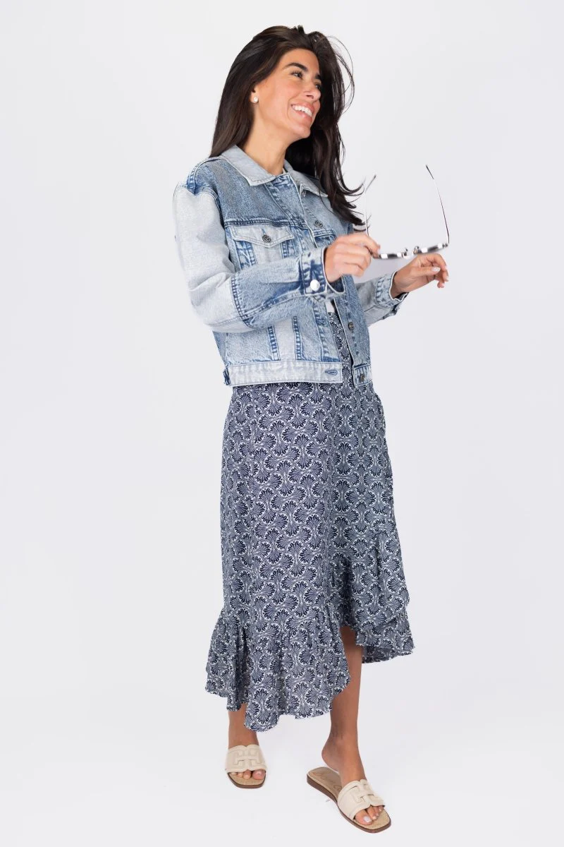 Patchwork Denim Jacket (Blue) - Image 10