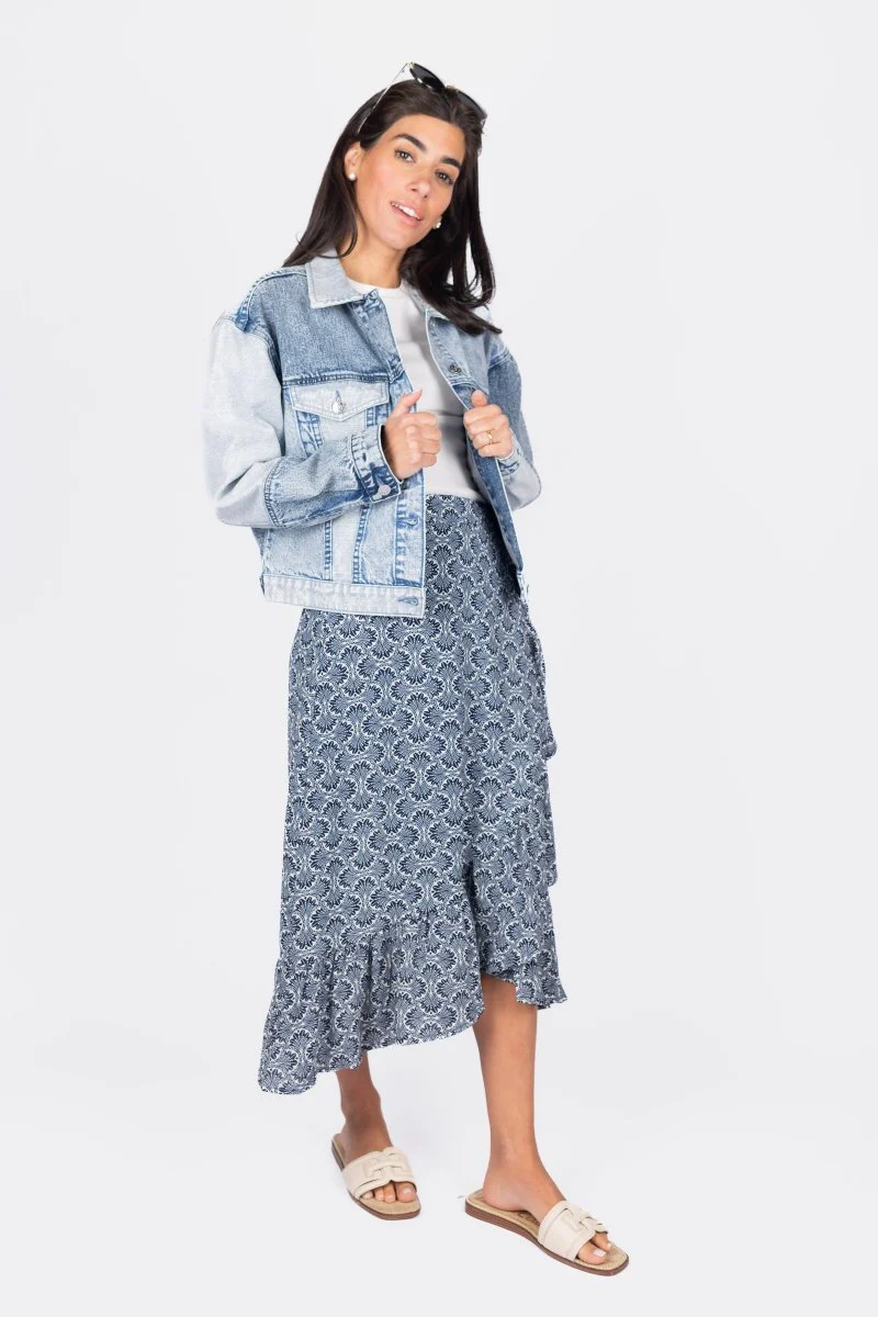 Patchwork Denim Jacket (Blue) - Image 12