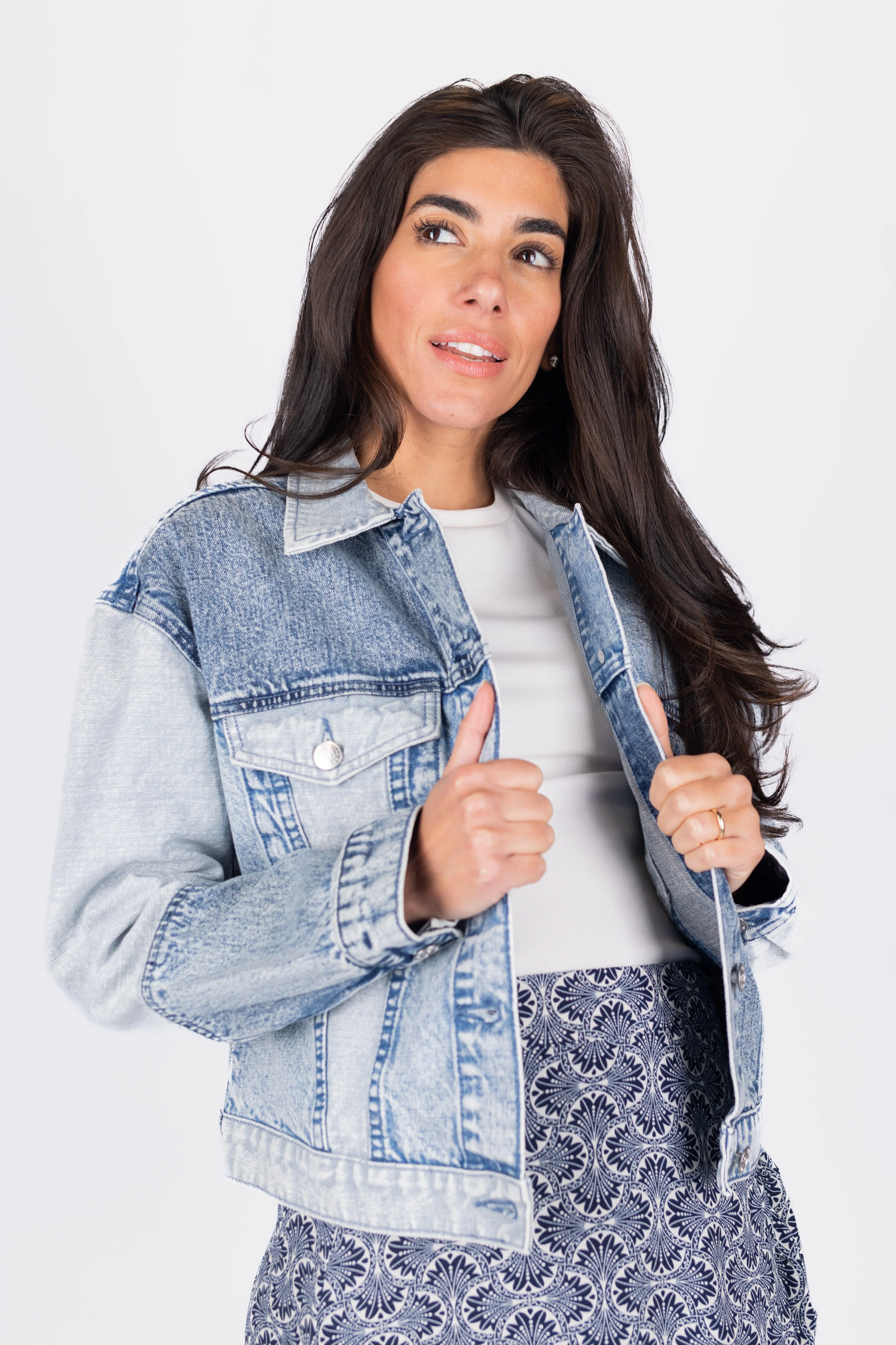 Patchwork Denim Jacket (Blue) - Image 4