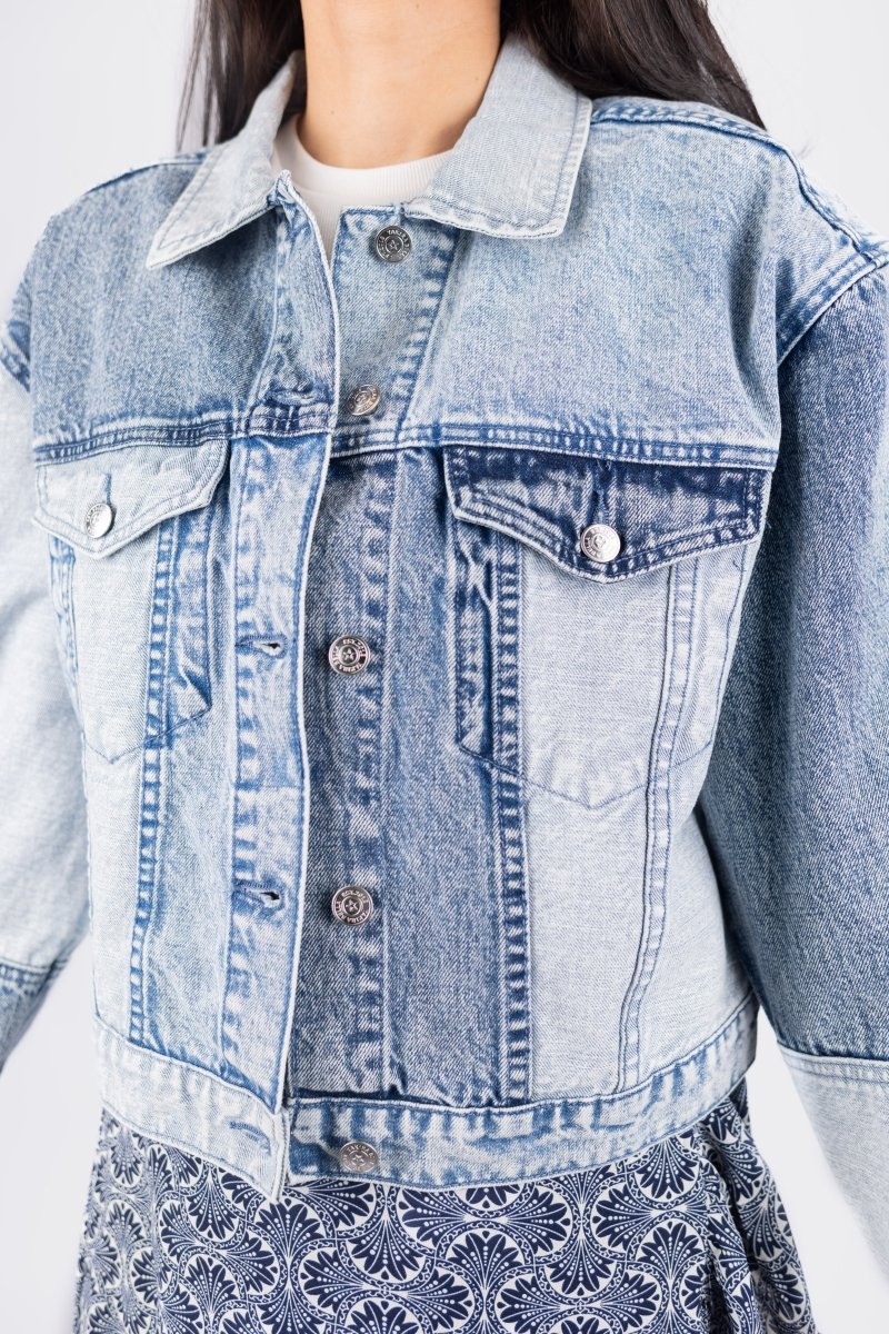Patchwork Denim Jacket (Blue) - Image 9