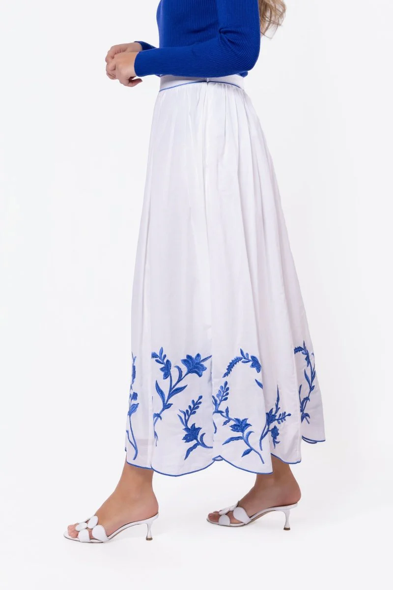 Raya Skirt (White/Blue) - Image 4