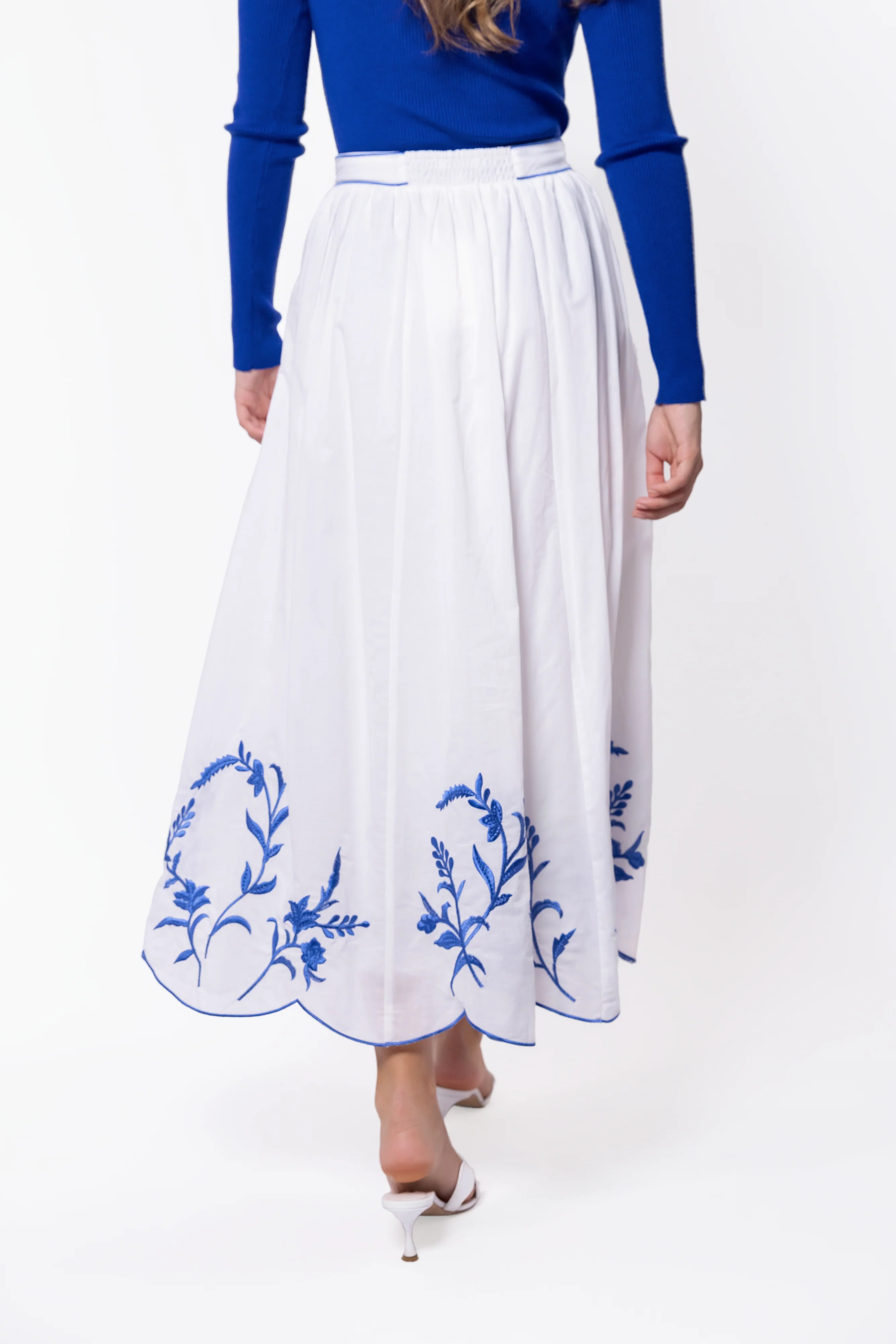 Raya Skirt (White/Blue) - Image 5