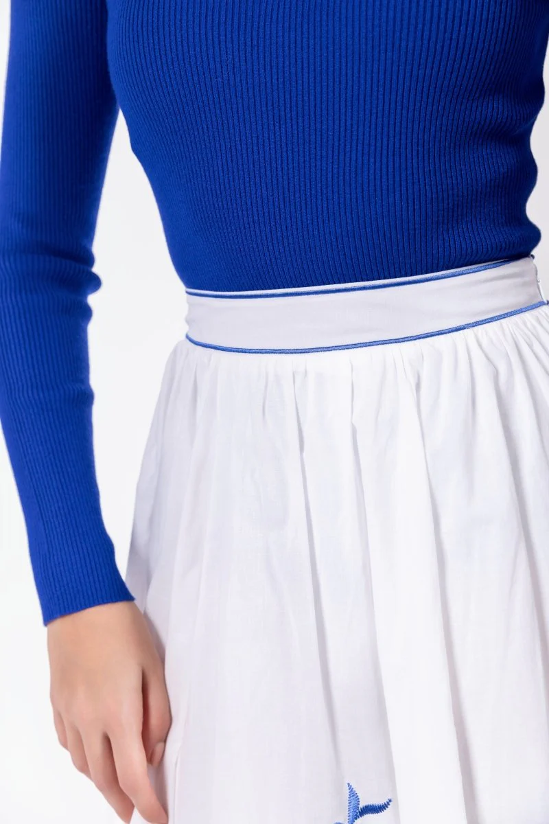 Raya Skirt (White/Blue) - Image 6
