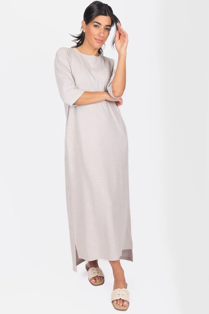 Reese Dress Short Sleeve 51" (Stone) - Image 3