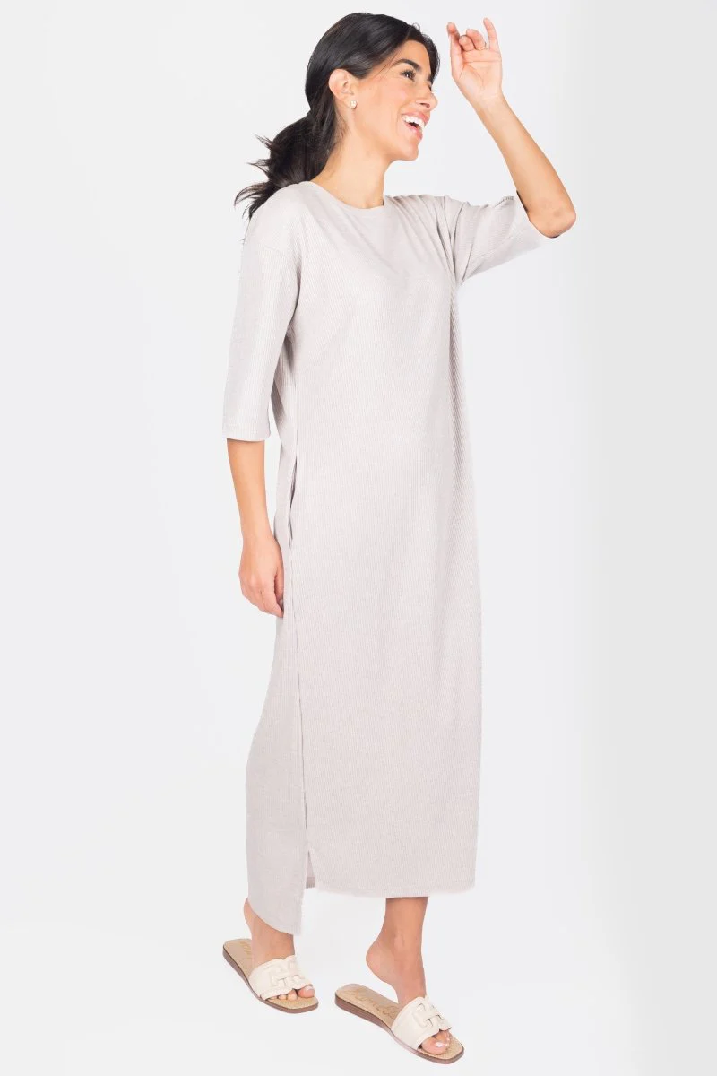 Reese Dress Short Sleeve 51" (Stone) - Image 4