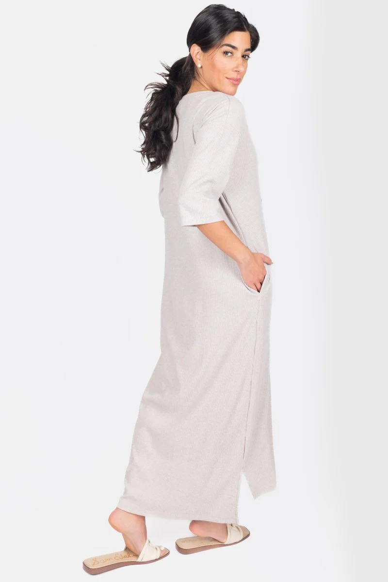 Reese Dress Short Sleeve 51" (Stone) - Image 5