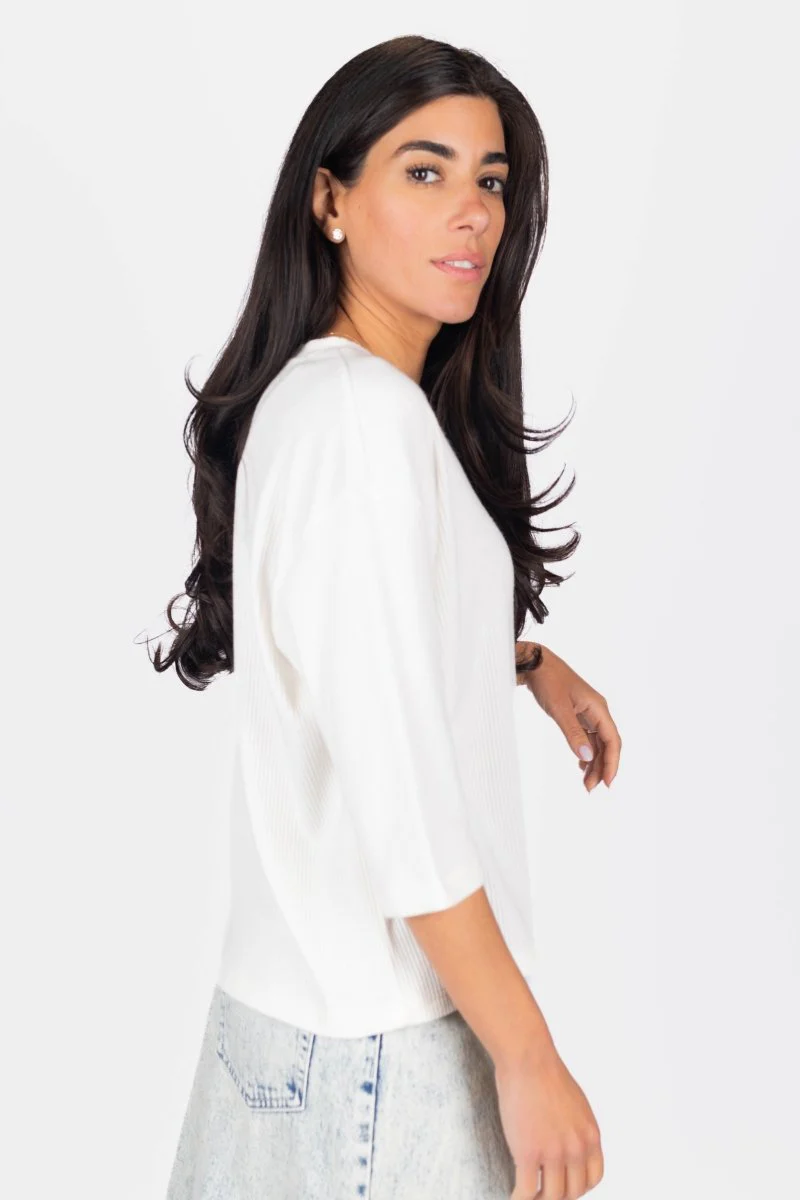 Remi Tee Ribbed (Off White) - Image 5