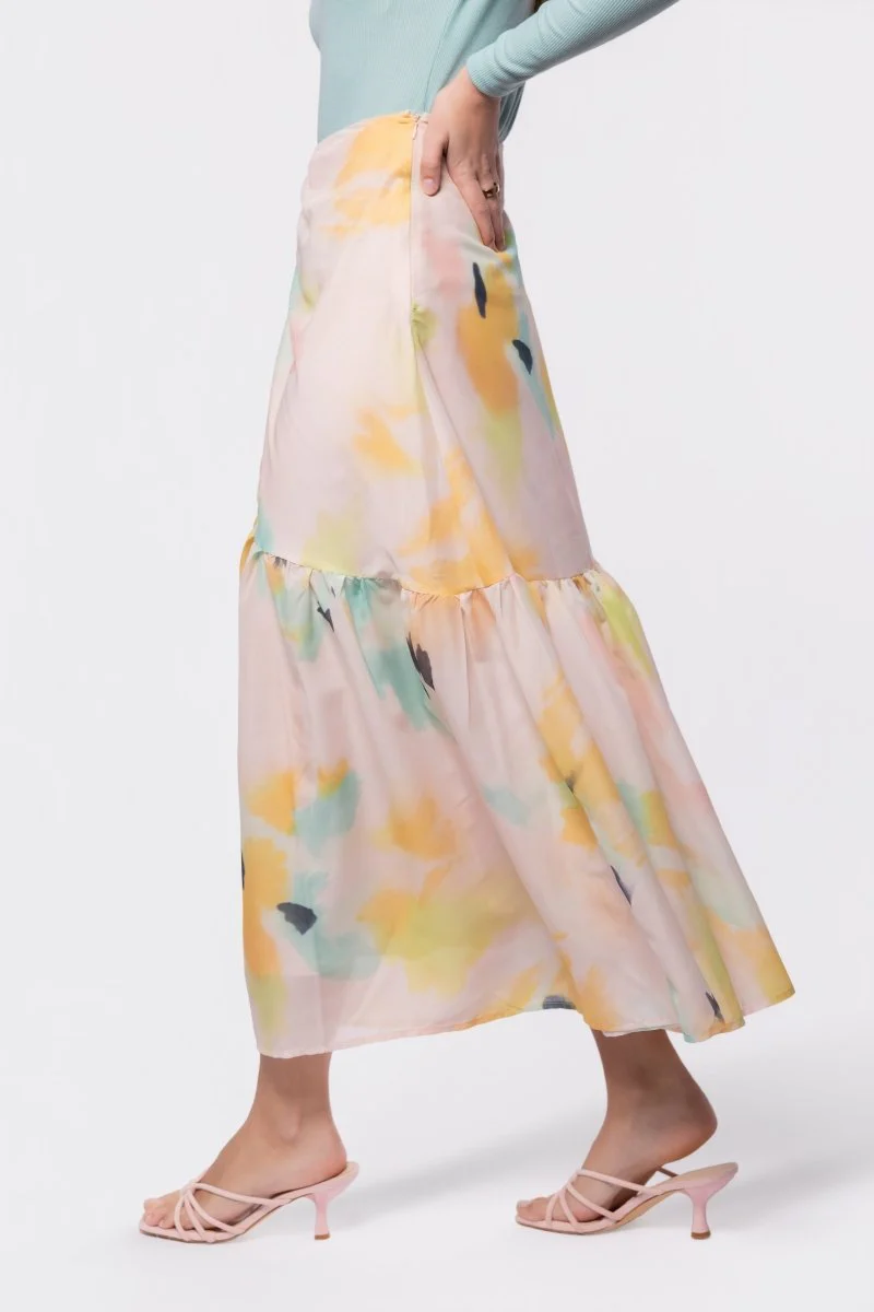Rina Skirt (Peach Green) - Image 3