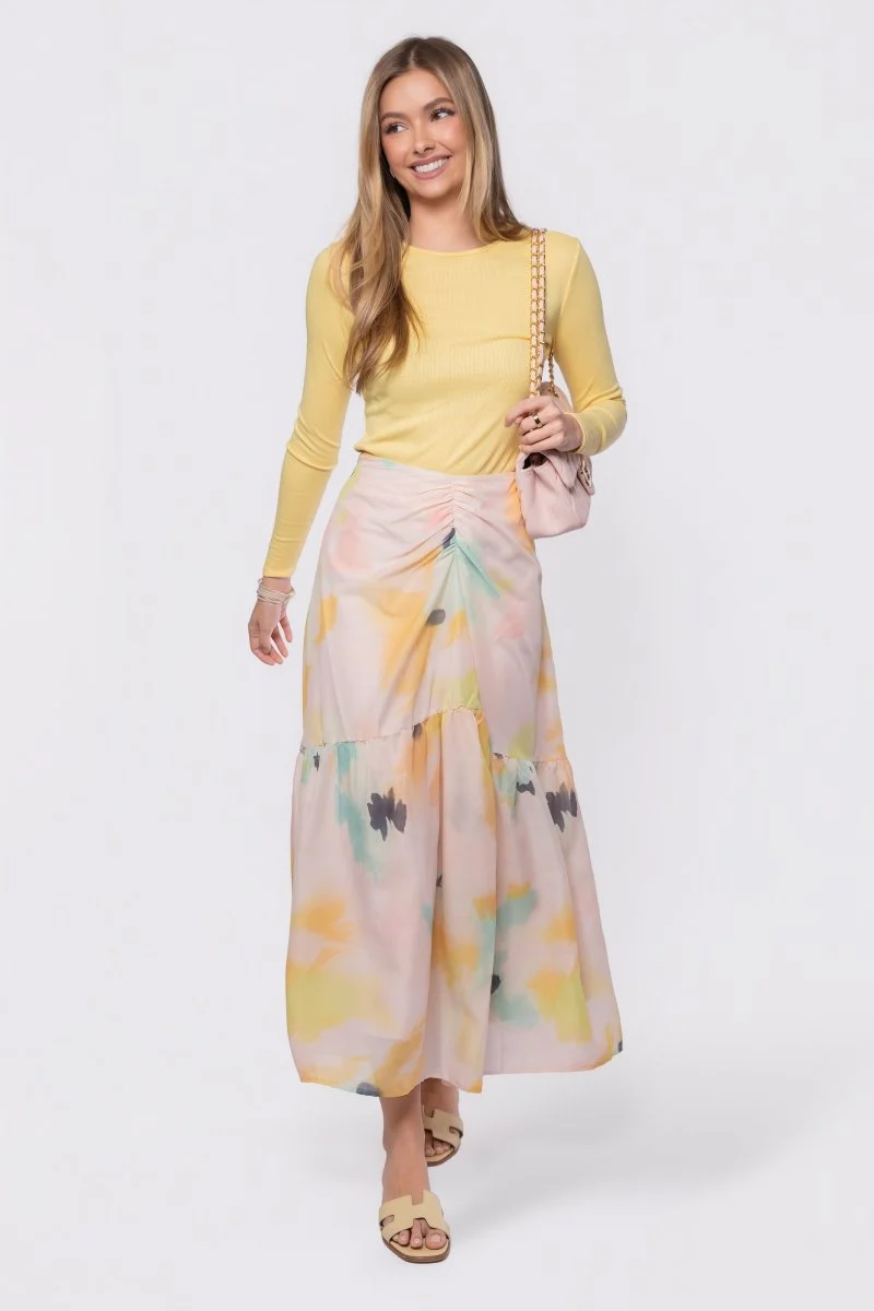 Rina Skirt (Peach Green) - Image 7