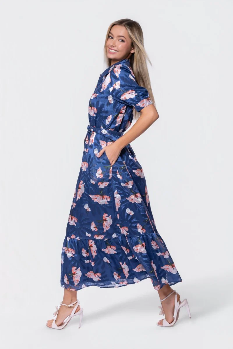Rosalie Dress (Navy Pattern) - Image 4