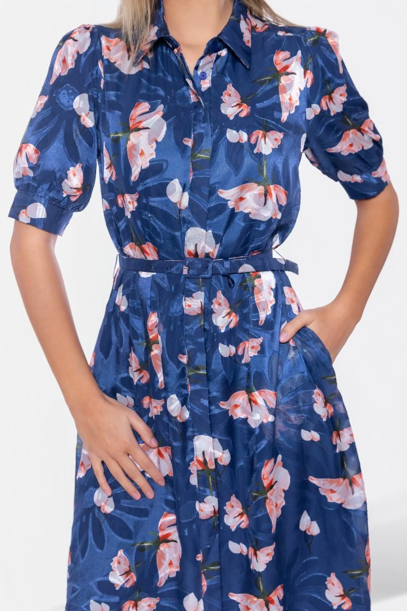 Rosalie Dress (Navy Pattern) - Image 6