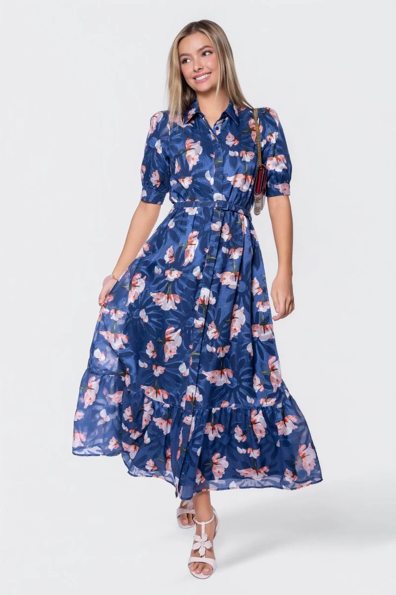 Rosalie Dress (Navy Pattern) - Image 7