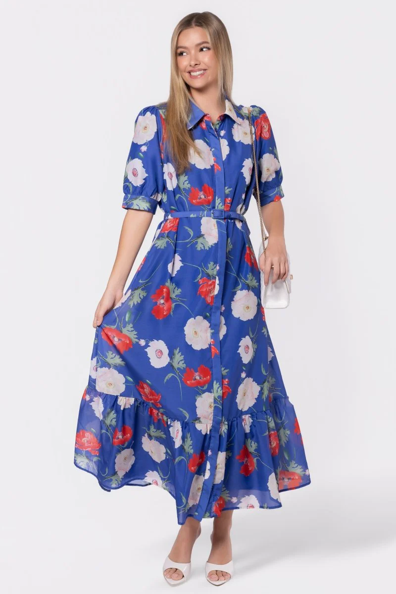 Rosalie Dress (Blue Flower) - Image 2