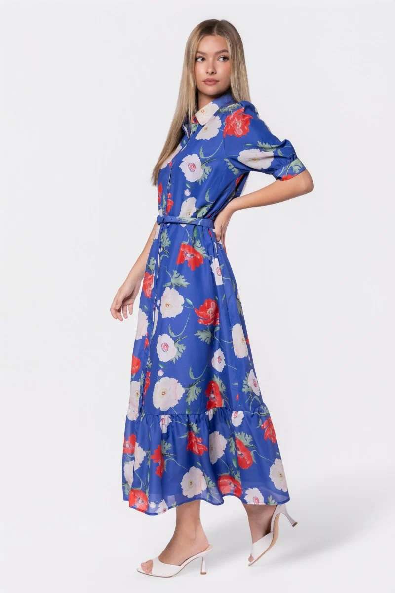 Rosalie Dress (Blue Flower) - Image 4
