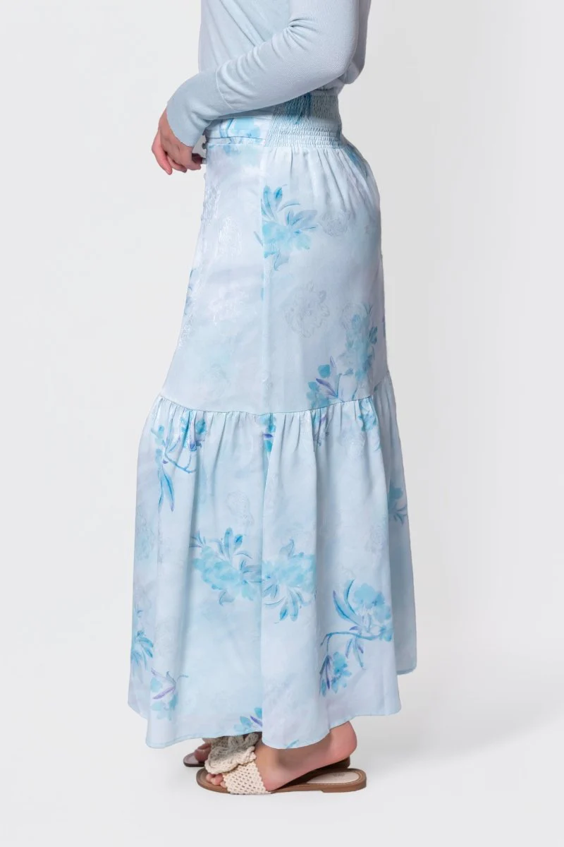 Siena Skirt (Aqua Blue Flower) - Image 3