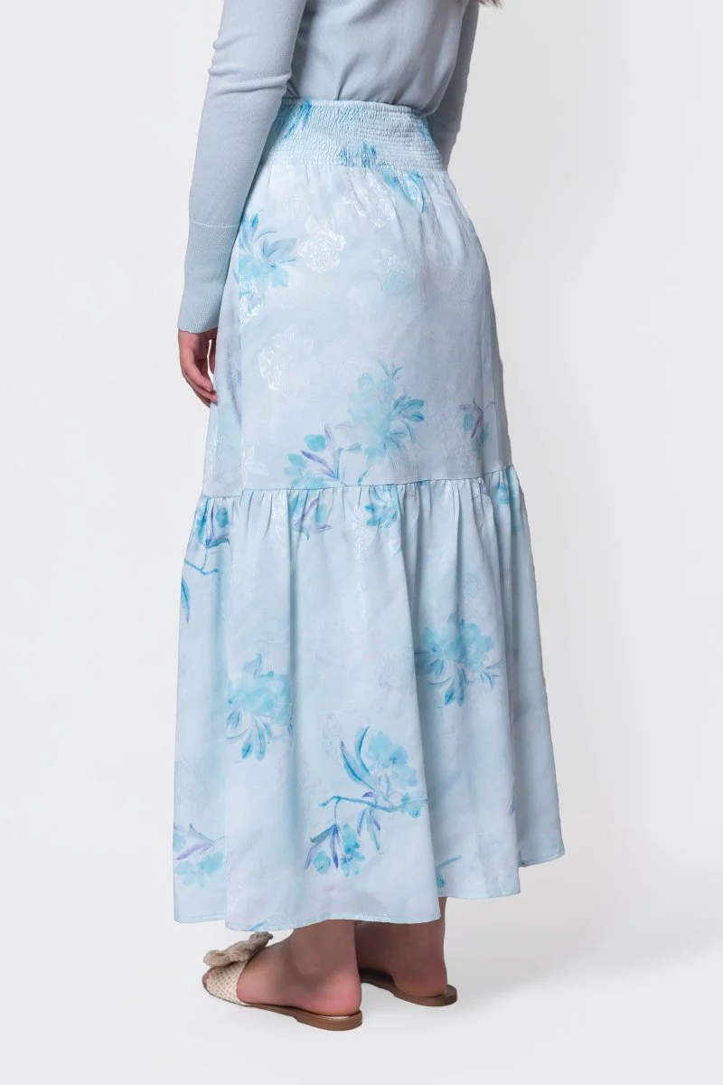 Siena Skirt (Aqua Blue Flower) - Image 4