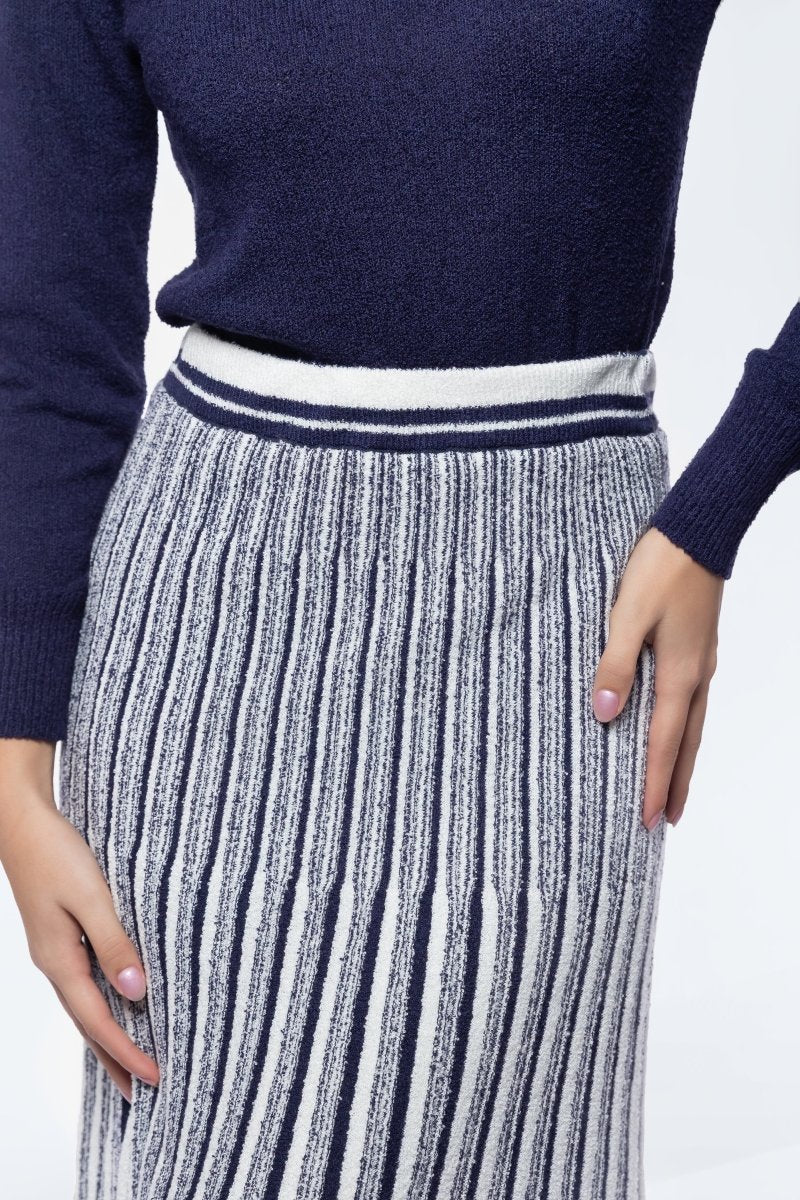 Sophia Skirt (White/Navy) - Image 5